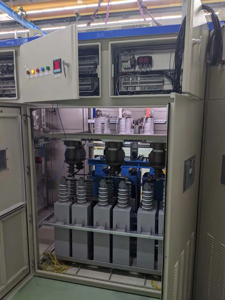 High-voltage power factor correction units supplied by Delonix Solutions for the Jabal Sayid grid project.